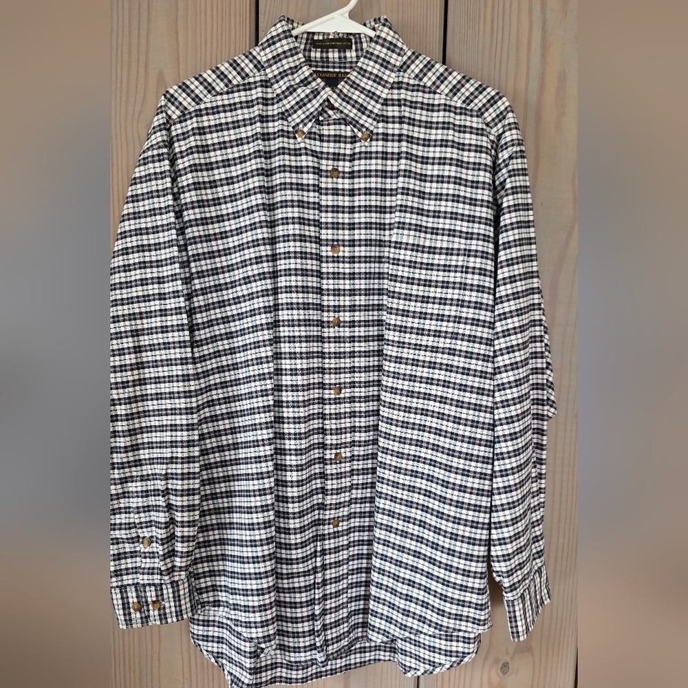 Alexander Julian Black and White Plaid Men's Shirt